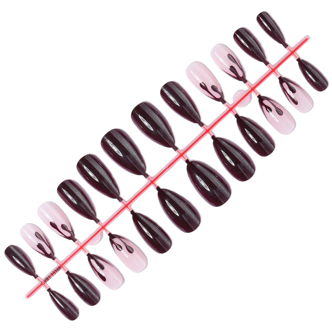 Stiletto Press-On Nail Set with Unique Artistic Design Kalsten