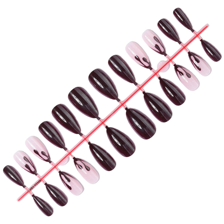 Stiletto Press-On Nail Set with Unique Artistic Design Kalsten