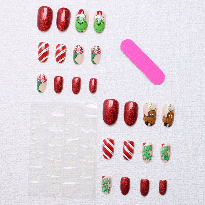 Holiday-Themed Press-On Nail Art Kalsten