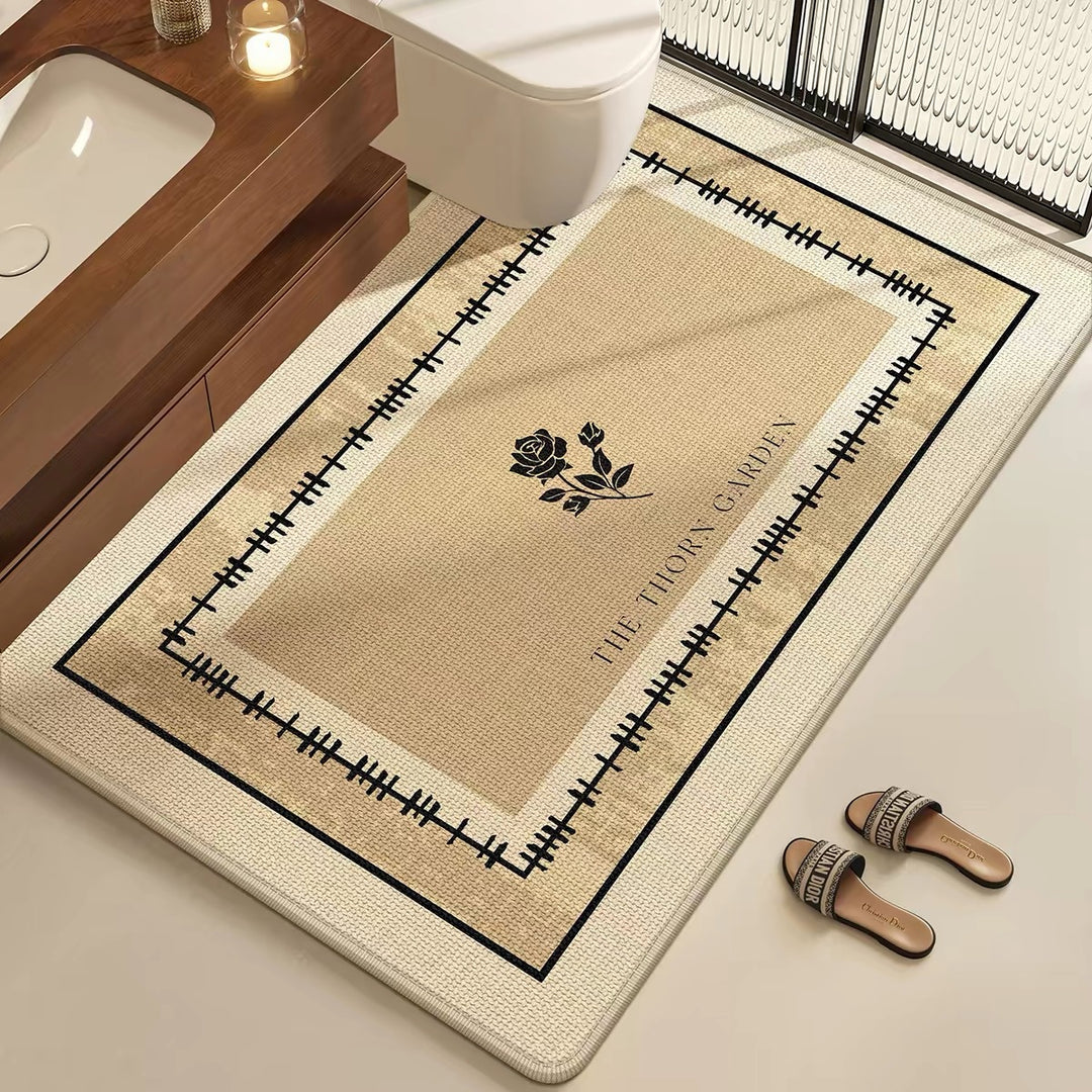 Elegant Floral Bathroom Mat Kalsten