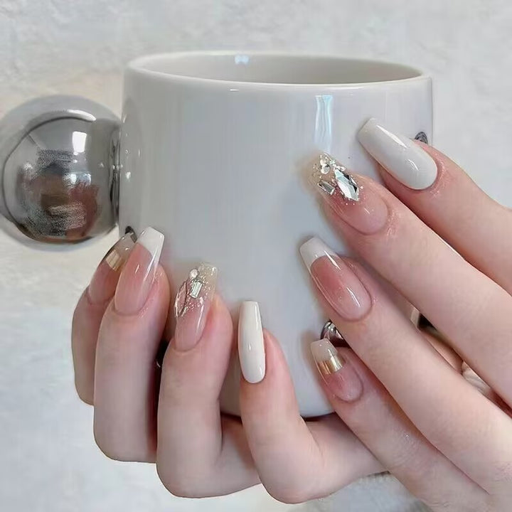 Glamorous Rhinestone-Embellished Press-On Nail Set Kalsten