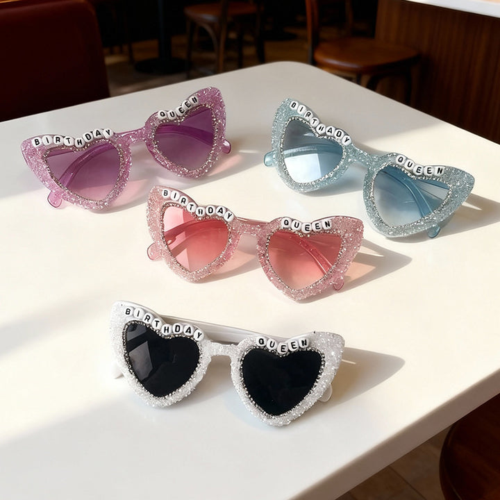 Rhinestone-Embellished Heart Sunglasses Kalsten