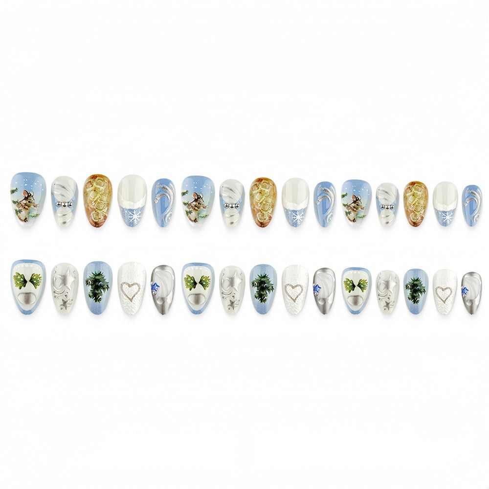 Artificial nails with festive winter motifs Kalsten