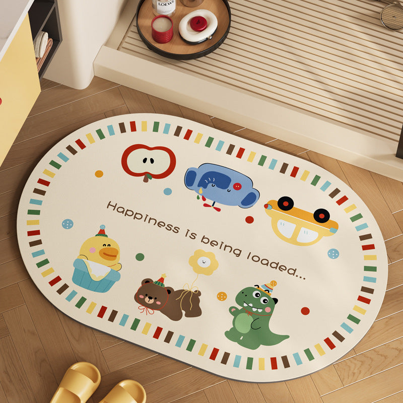 Playful Cartoon Animal Area Mat Kalsten