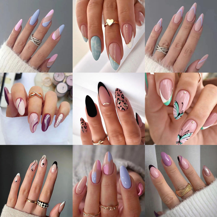 Artistic Heart-Accent Press-On Nail Set Kalsten