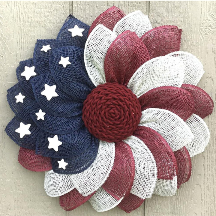 Patriotic Burlap Door Wreath Kalsten
