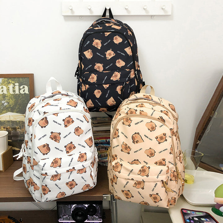 Backpack with Child-Friendly Capybara Design and Practical Compartments Kalsten
