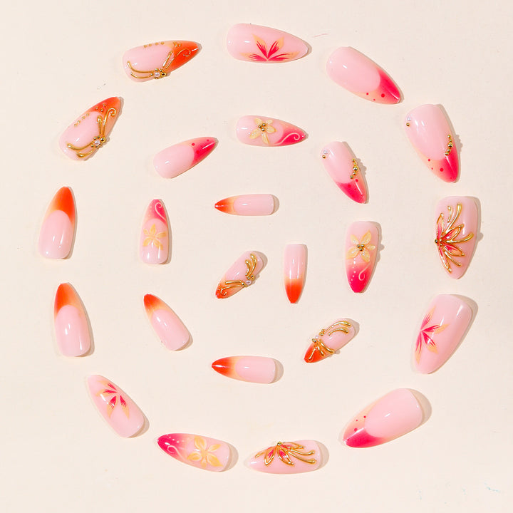 High-Design Floral Nail Art Extensions Kalsten