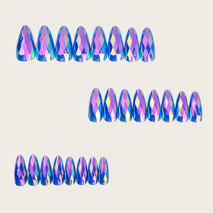 Artificial nails with faceted design Kalsten