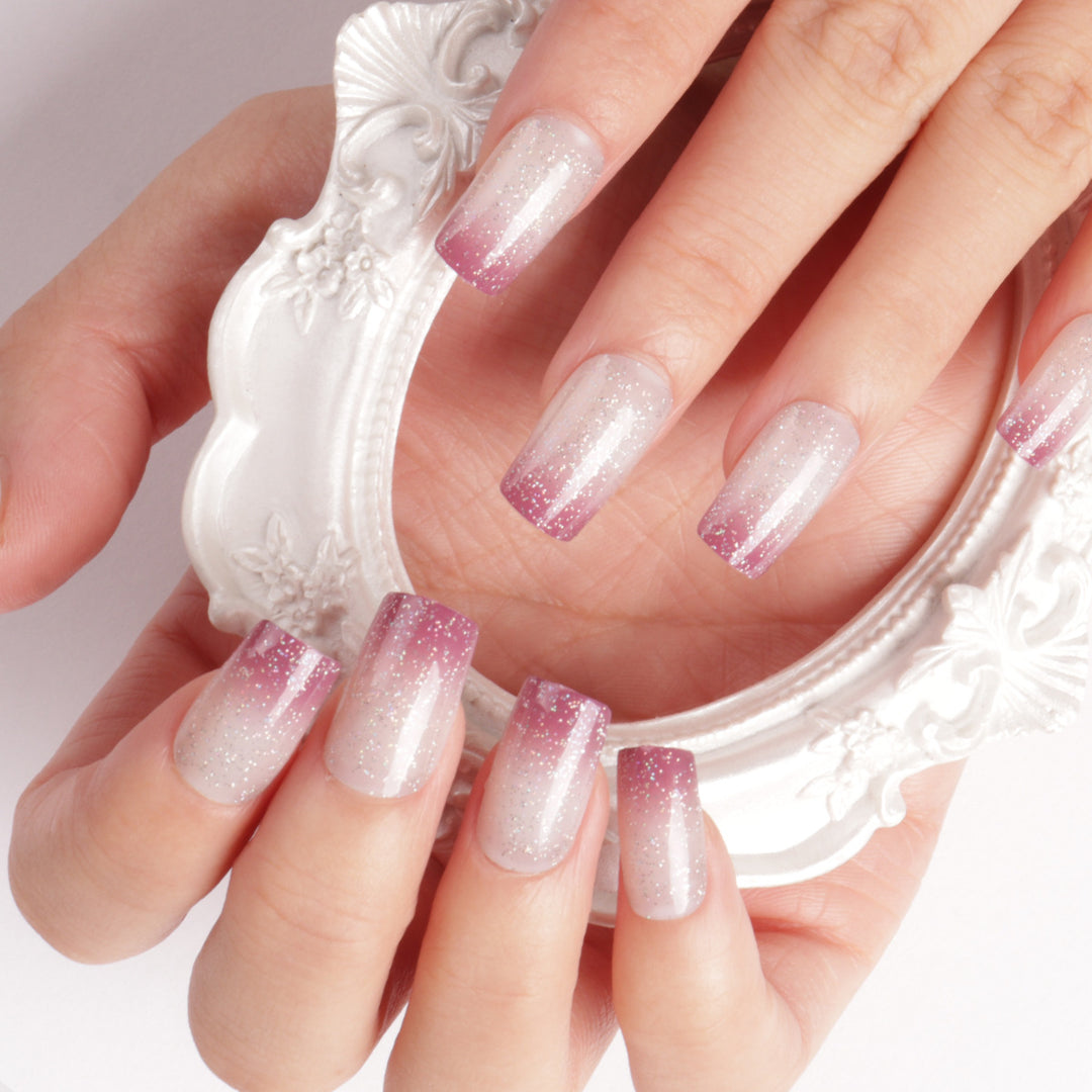 Ombre Glitter Acrylic Nail Extensions Kalsten