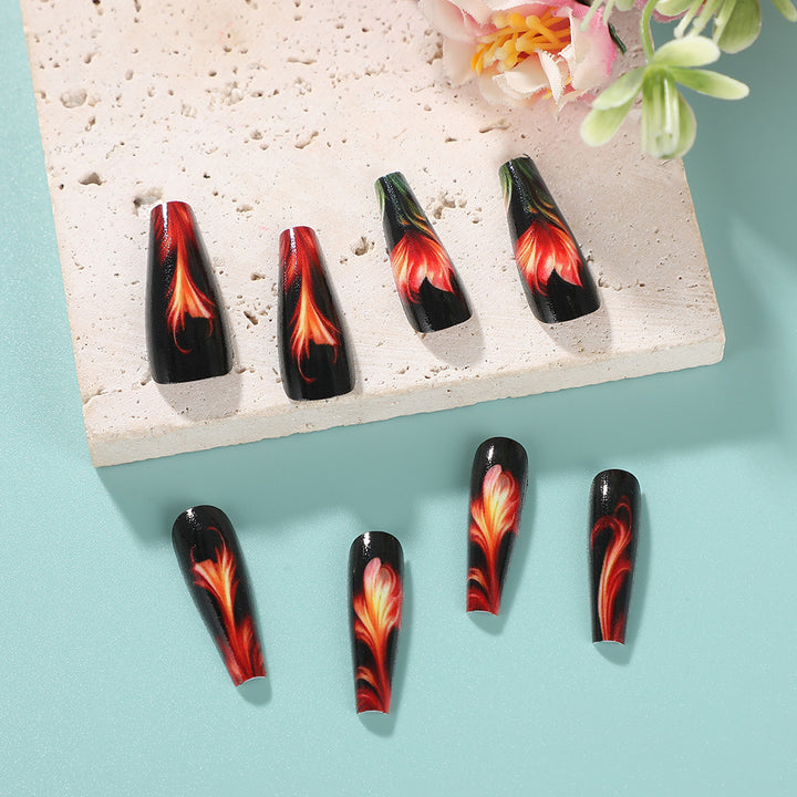 Artificial nails with floral accent Kalsten 1788541978