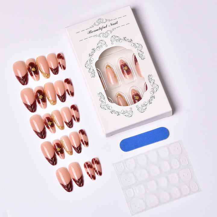 Artificial Nail Set with Floral and Luxurious Decorations Kalsten