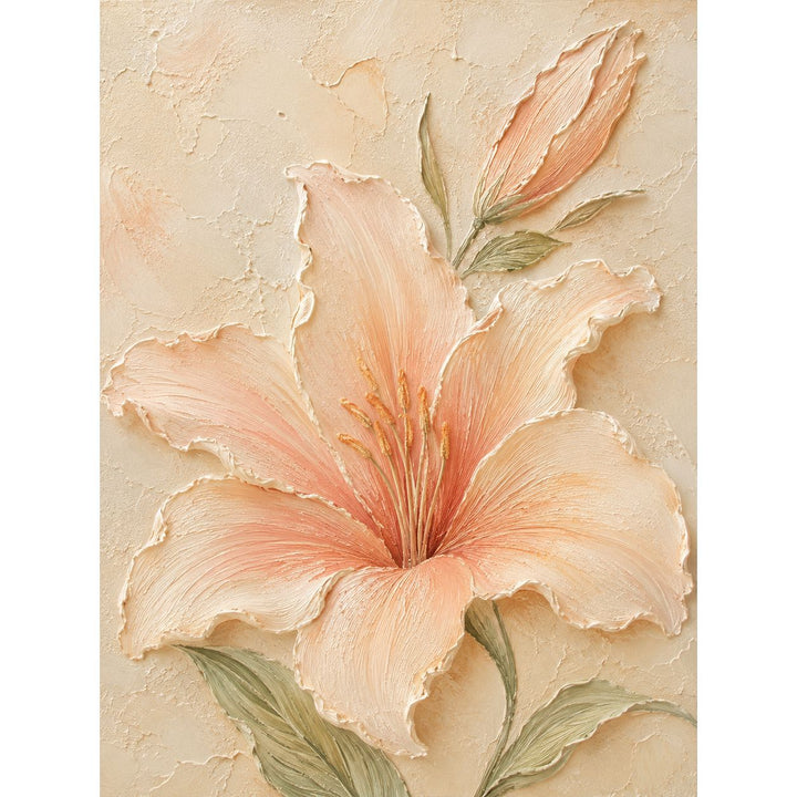 Floral Relief Textured Canvas Artwork