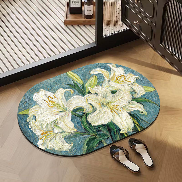 Artistic Floral Design Mat