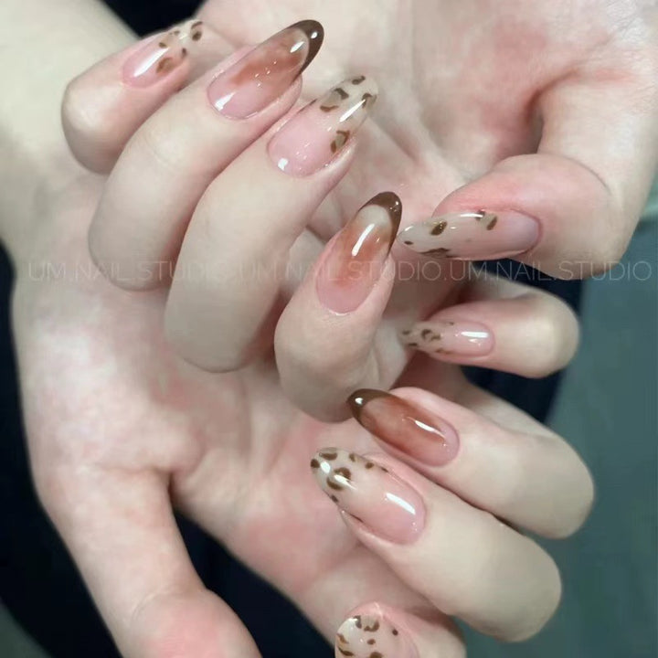 Artistic Acrylic Nail Set with Unique Animal Print