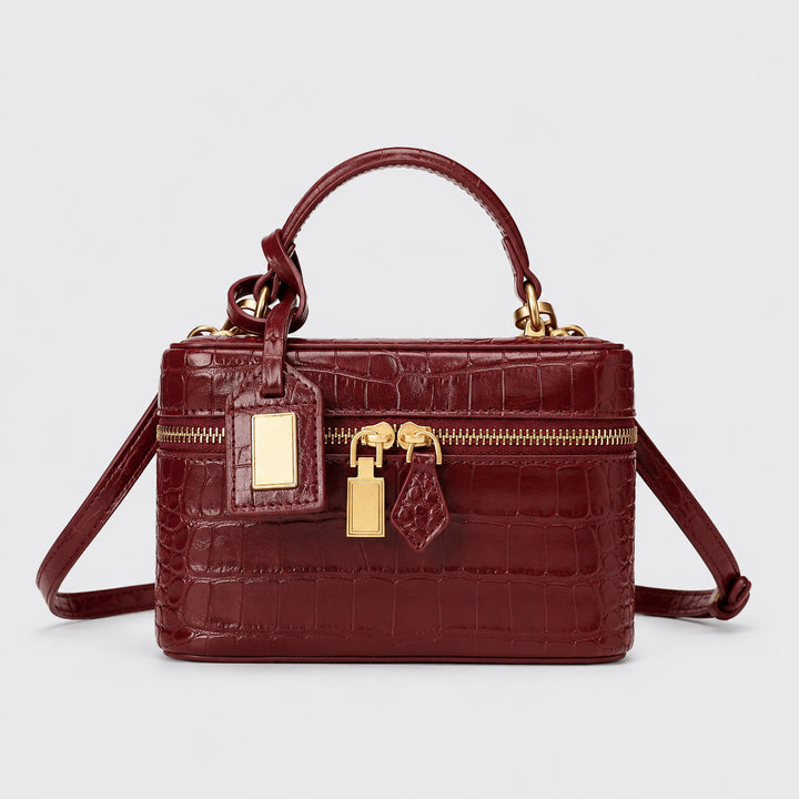 Quilted Leather Handheld Satchel