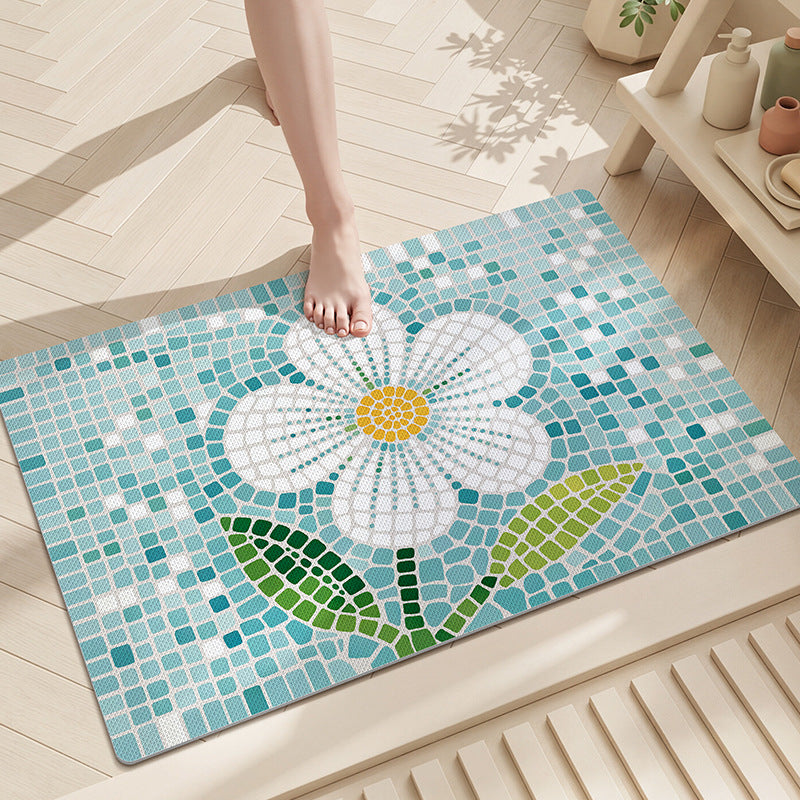 Floral Mosaic Bathroom Mat Kalsten