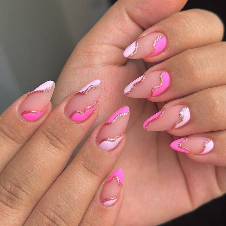 Elegant Stiletto Press-On Nail Art with Rhinestone Accents Kalsten