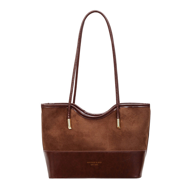 WoStylish Suede and Leather Shoulder Tote Bag Kalsten