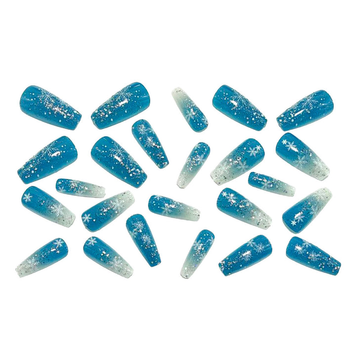 Artificial nails in winter snowflake design Kalsten