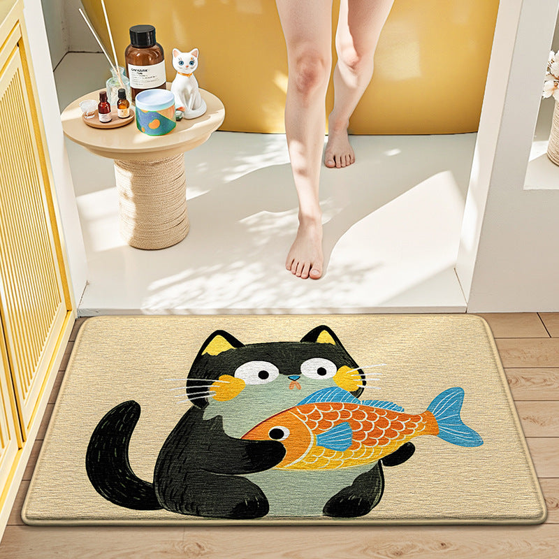 Cute Bunny-Themed Bath Mat