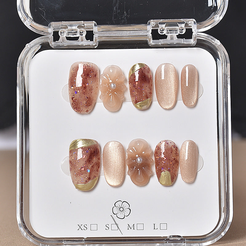 Decorative Floral Press-On Nail Set Kalsten
