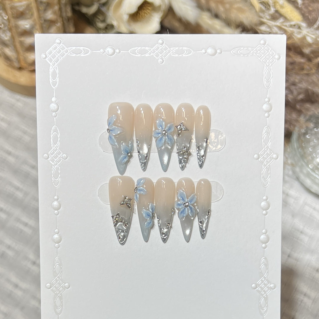 Elegant Stiletto Floral Press-On Nail Set Kalsten