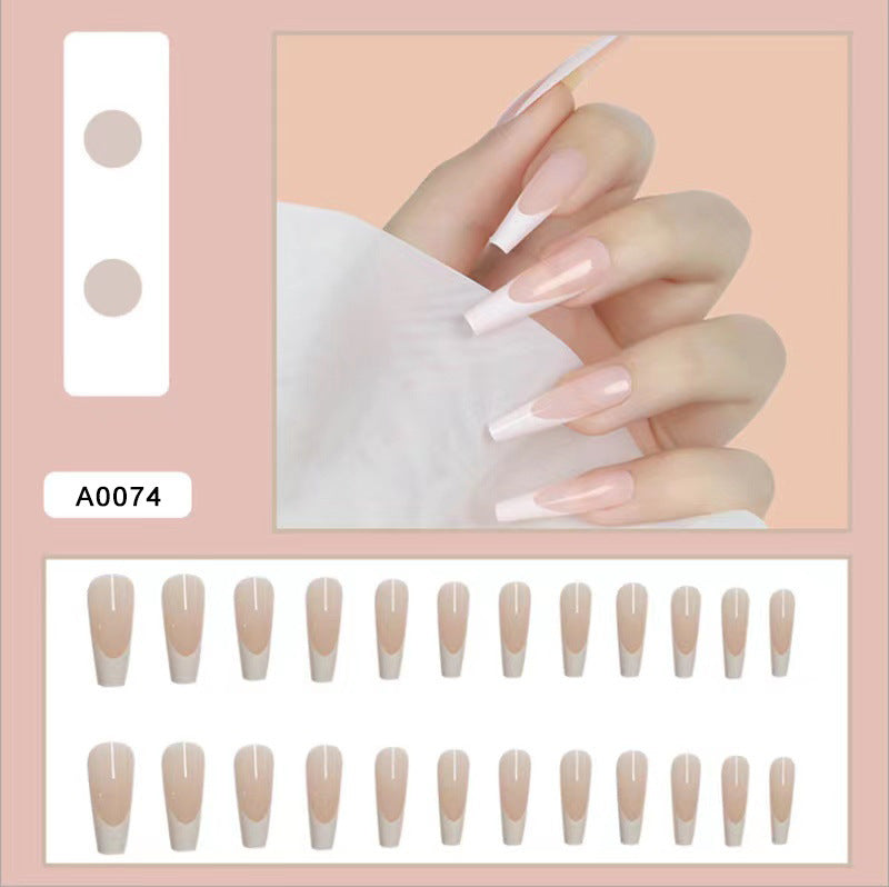 Acrylic Nail Set with Elegant Tips and Stylish French Design Kalsten