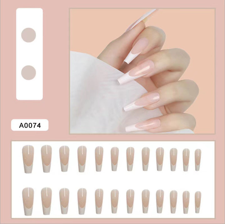 Acrylic Nail Set with Elegant Tips and Stylish French Design Kalsten
