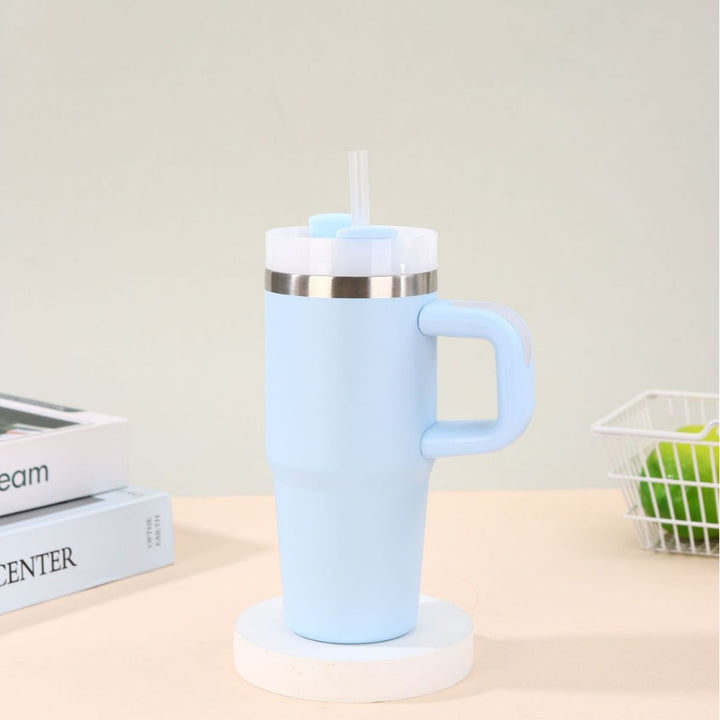 Unisex noble insulated cup with practical straw Kalsten