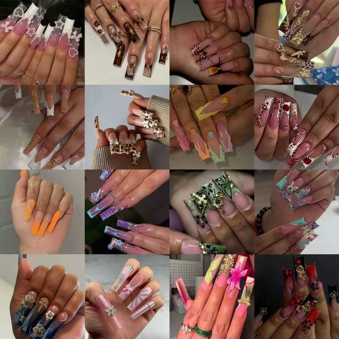 Decorative Long Press-On Nail Extensions Kalsten