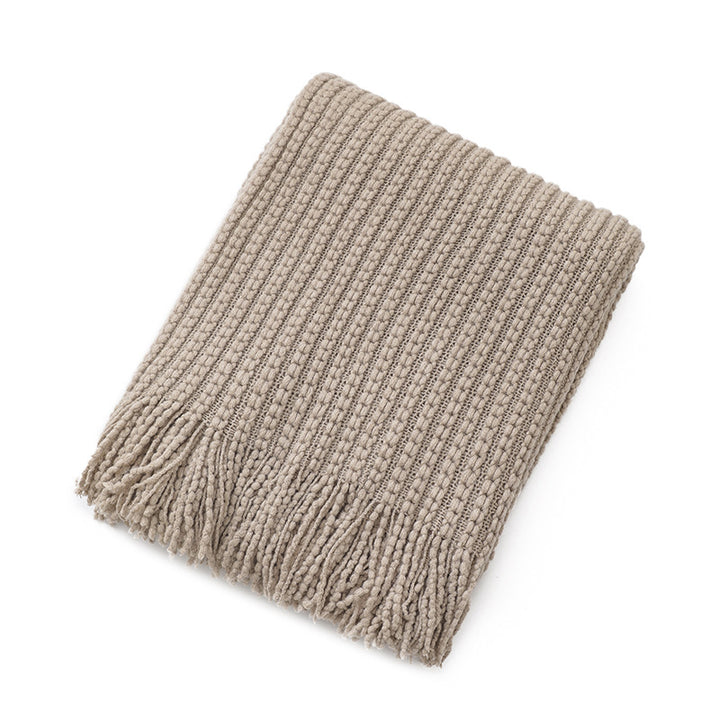 Luxurious Textured Fringe Throw Blanket