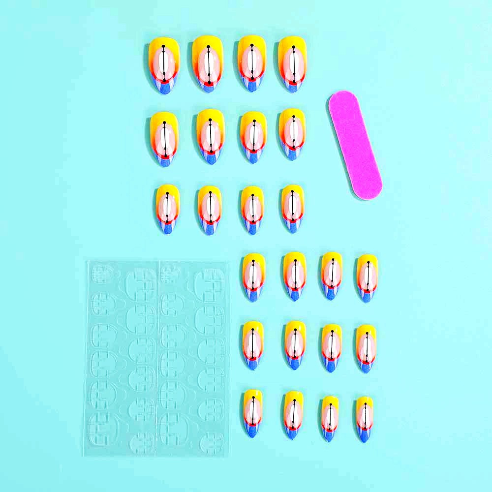 Creative artificial nails in modern geometric style Kalsten