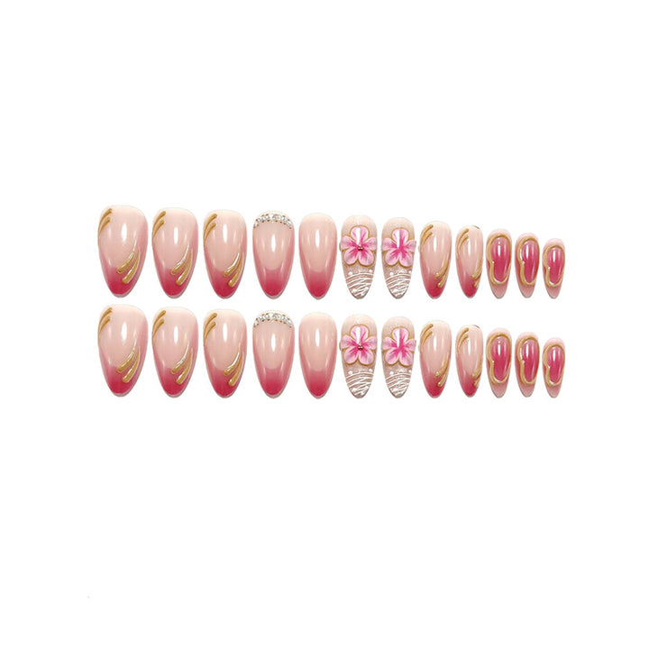Artificial nails with floral and glamorous accents Kalsten