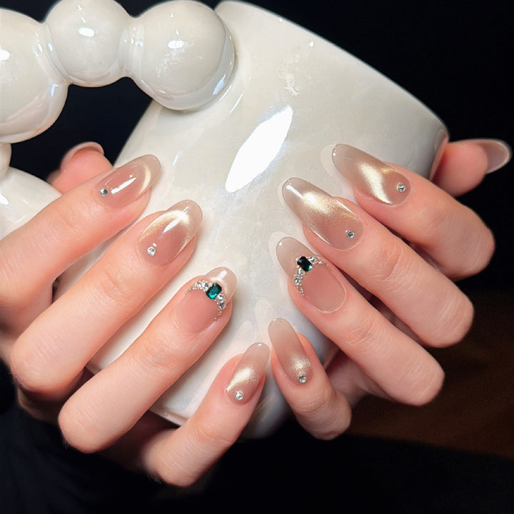 Elegant Rhinestone Ombre Press-On Nails Kalsten