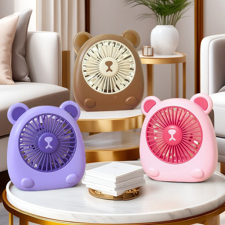 Women Portable Mini Table Fan in Cute Bear Design Kalsten