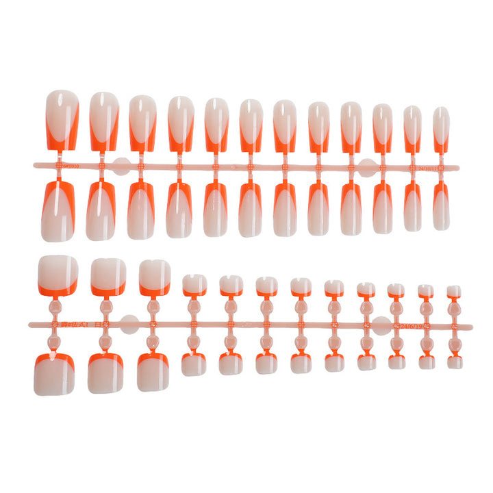 Decorative Press-On Nail Set with Geometric Design kalsten