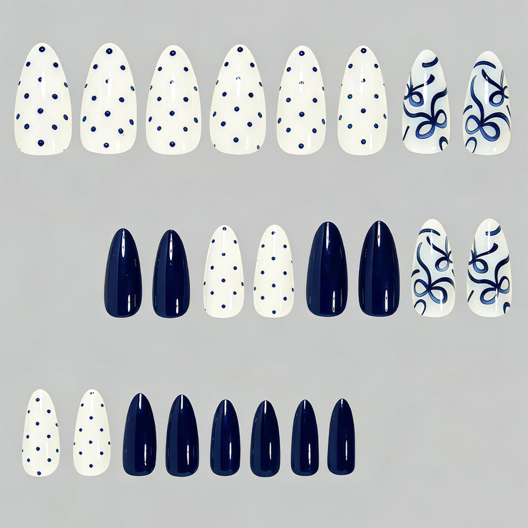 Artistic Bow and Dot Press-On Nail Set Kalsten