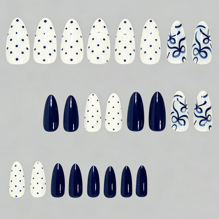 Artistic Bow and Dot Press-On Nail Set Kalsten