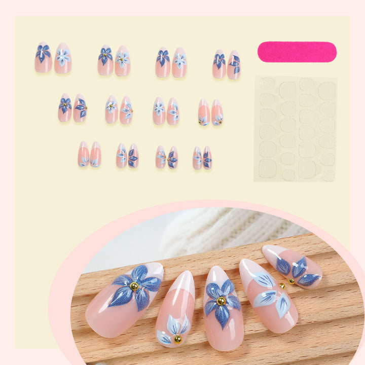 Press-On Nail Set with Floral Embellishments Kalsten