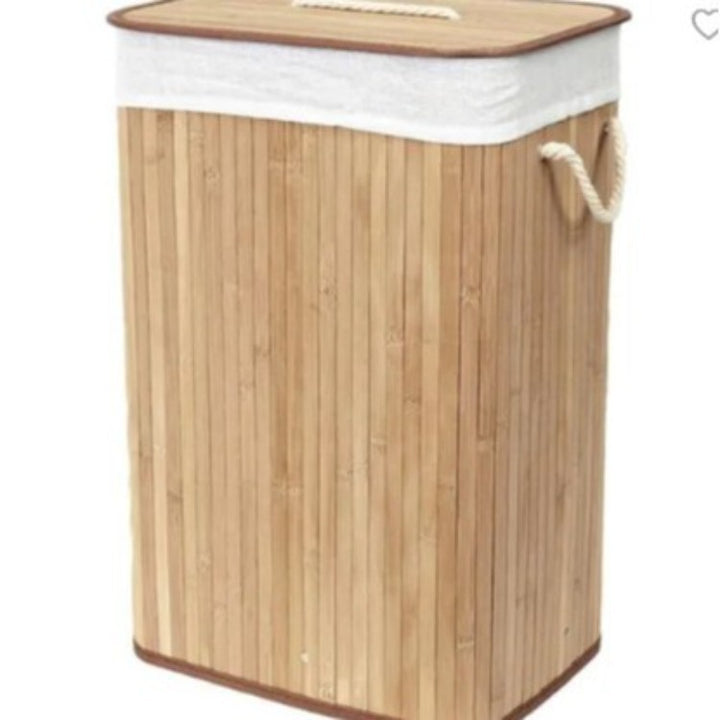 Elegant Laundry Basket Made of Bamboo with Practical Lid Kalsten