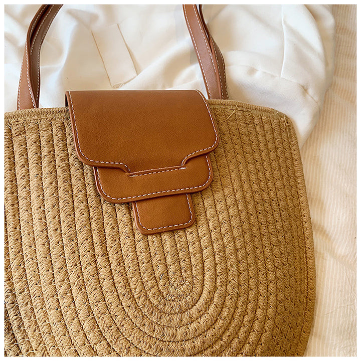Fashionable and Handcrafted Basket Bag with Leather Accents Kalsten