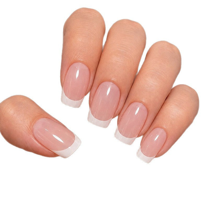 Classic French Tip Acrylic Nail Set Kalsten