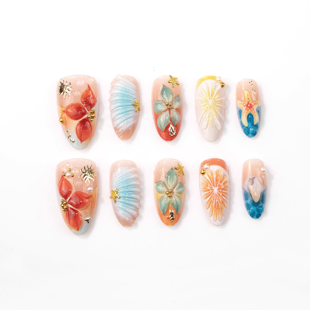 Artistic 3D Decorative Press-On Nail Set Kalsten