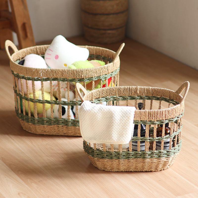 Handcrafted storage basket with natural material Kalsten