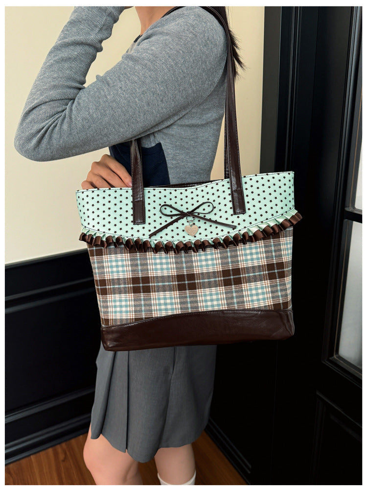 Stylish Plaid Tote Bag