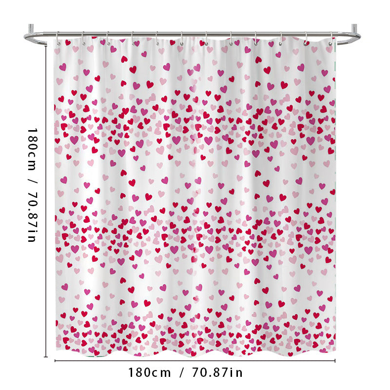 Heart Patterned Shower Curtain Kalsten