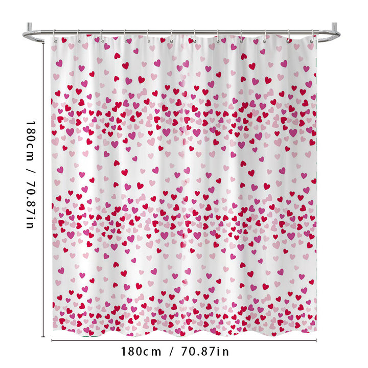 Heart Patterned Shower Curtain Kalsten