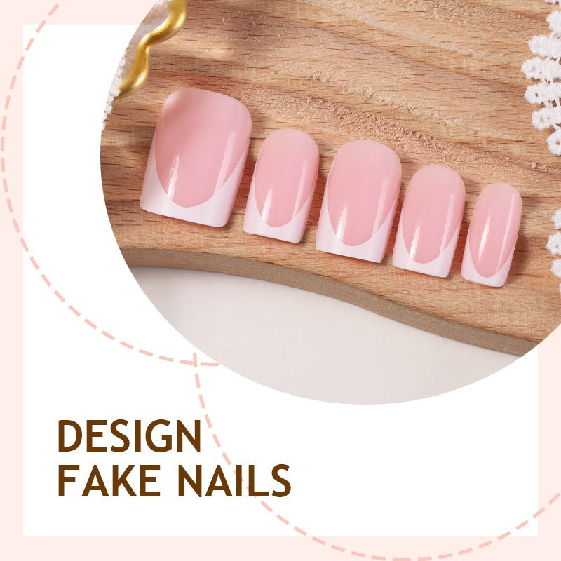 Acrylic nail set with elegant French tips and nourishing accessories Kalsten