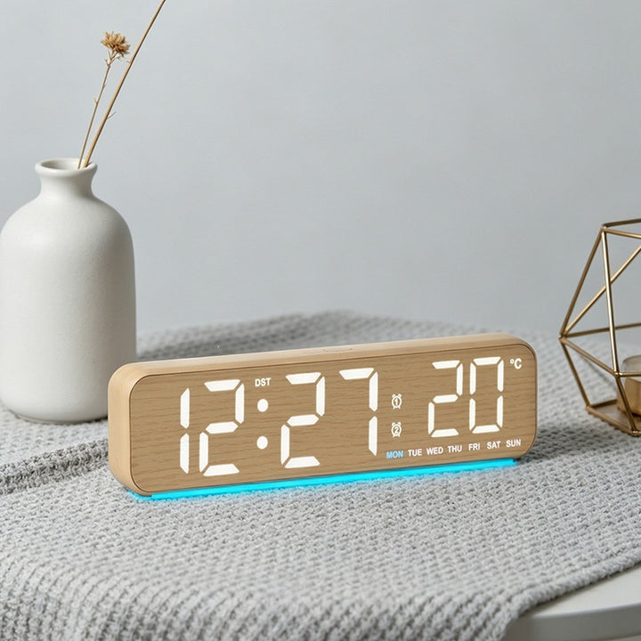 Digital Wood LED Alarm Clock with Temperature and Calendar Function Kalsten